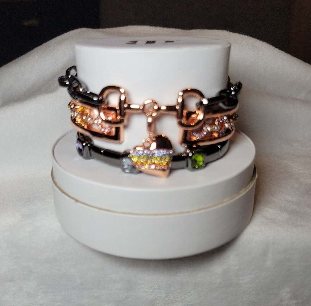BP Kaleido-Heart Stack  Rose Gold & Hematite
